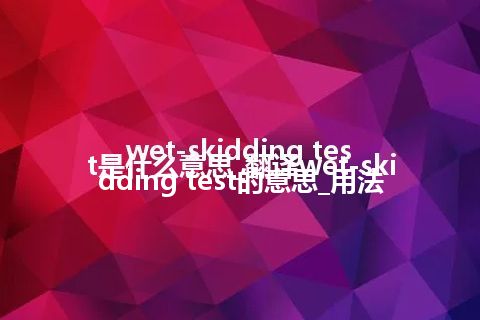 wet-skidding test是什么意思_翻译wet-skidding test的意思_用法