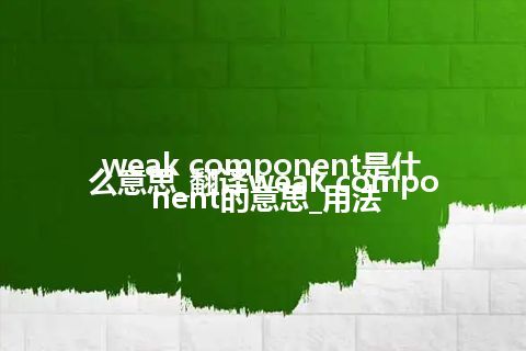 weak component是什么意思_翻译weak component的意思_用法