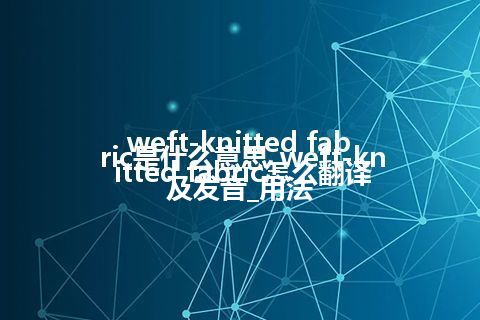 weft-knitted fabric是什么意思_weft-knitted fabric怎么翻译及发音_用法