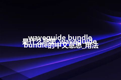 waveguide bundle是什么意思_waveguide bundle的中文意思_用法