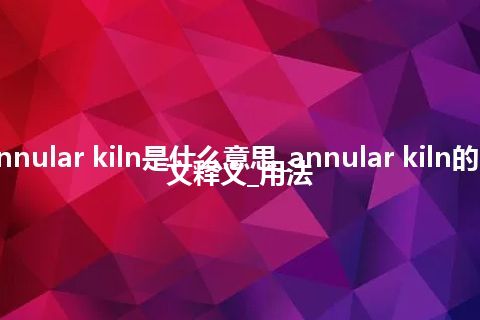 annular kiln是什么意思_annular kiln的中文释义_用法