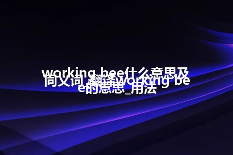 working bee什么意思及同义词_翻译working bee的意思_用法