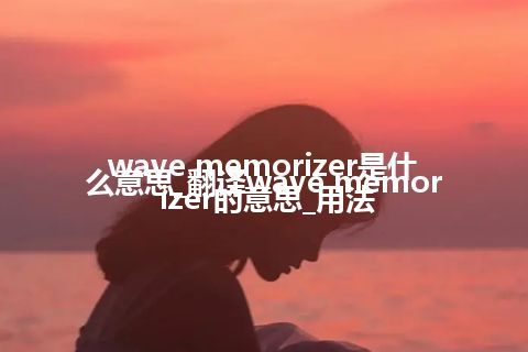 wave memorizer是什么意思_翻译wave memorizer的意思_用法