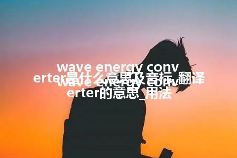 wave energy converter是什么意思及音标_翻译wave energy converter的意思_用法