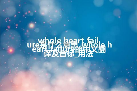 whole heart failure是什么意思_whole heart failure的中文翻译及音标_用法