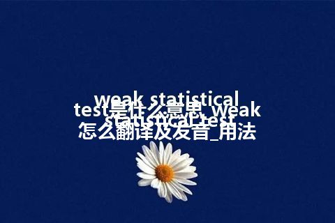 weak statistical test是什么意思_weak statistical test怎么翻译及发音_用法