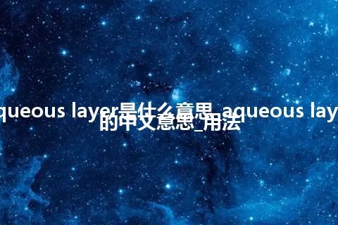 aqueous layer是什么意思_aqueous layer的中文意思_用法