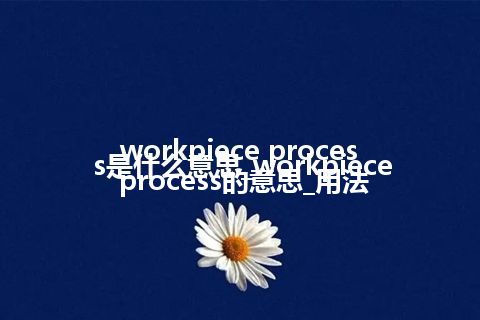 workpiece process是什么意思_workpiece process的意思_用法