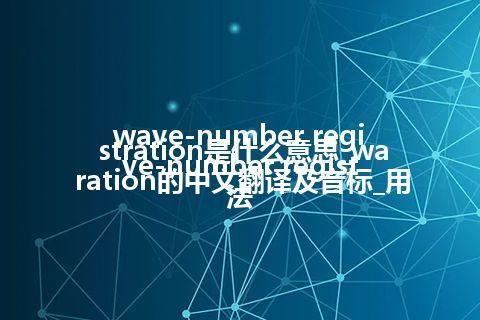 wave-number registration是什么意思_wave-number registration的中文翻译及音标_用法