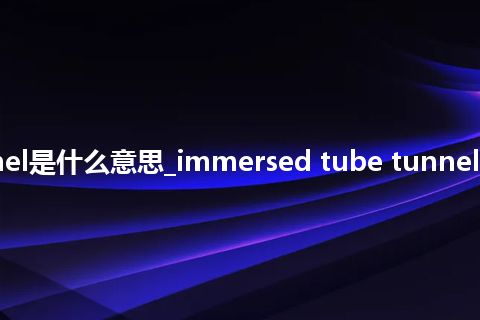 immersed tube tunnel是什么意思_immersed tube tunnel的中文翻译及用法_用法