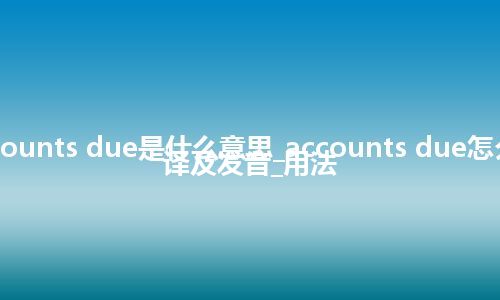 accounts due是什么意思_accounts due怎么翻译及发音_用法