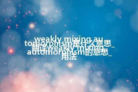 weakly mixing automorphism是什么意思_翻译weakly mixing automorphism的意思_用法