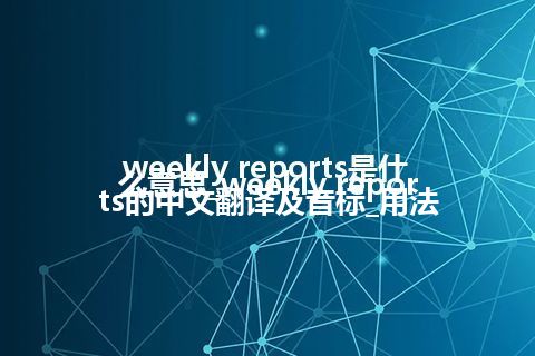 weekly reports是什么意思_weekly reports的中文翻译及音标_用法