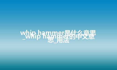whip hammer是什么意思_whip hammer的中文意思_用法