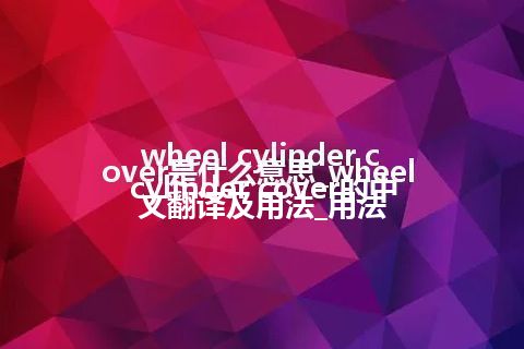 wheel cylinder cover是什么意思_wheel cylinder cover的中文翻译及用法_用法