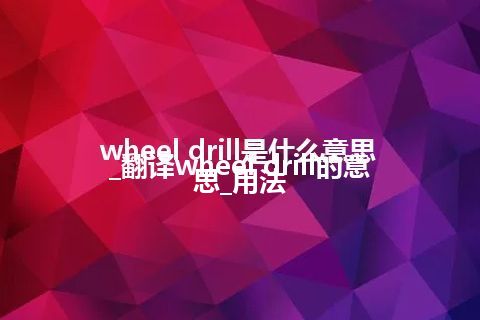 wheel drill是什么意思_翻译wheel drill的意思_用法