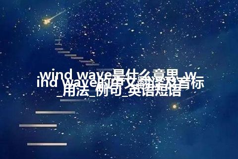 wind wave是什么意思_wind wave的中文翻译及音标_用法_例句_英语短语