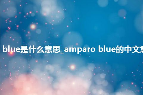 amparo blue是什么意思_amparo blue的中文意思_用法