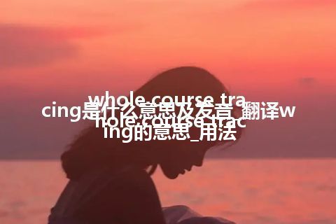 whole course tracing是什么意思及发音_翻译whole course tracing的意思_用法
