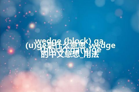 wedge (block) ga(u)ge是什么意思_wedge (block) ga(u)ge的中文意思_用法