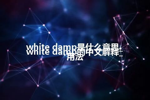 white damp是什么意思_white damp的中文解释_用法