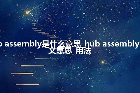 hub assembly是什么意思_hub assembly的中文意思_用法