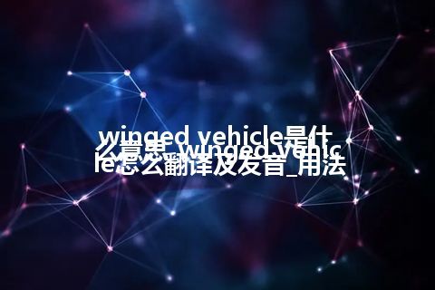winged vehicle是什么意思_winged vehicle怎么翻译及发音_用法