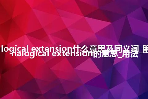 analogical extension什么意思及同义词_翻译analogical extension的意思_用法