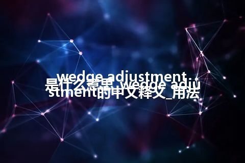 wedge adjustment是什么意思_wedge adjustment的中文释义_用法