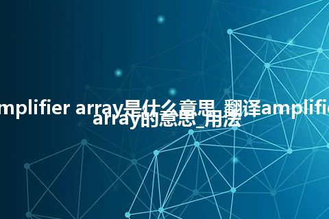 amplifier array是什么意思_翻译amplifier array的意思_用法