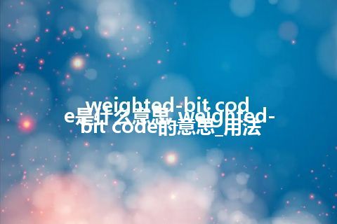 weighted-bit code是什么意思_weighted-bit code的意思_用法
