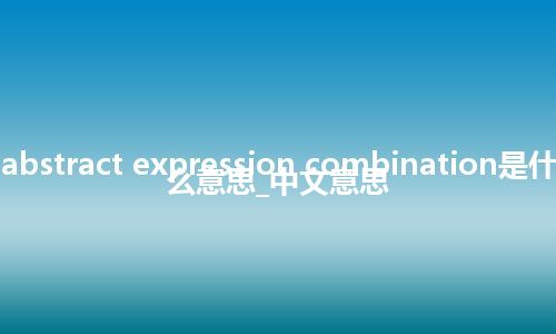 abstract expression combination是什么意思_中文意思