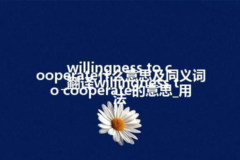 willingness to cooperate什么意思及同义词_翻译willingness to cooperate的意思_用法