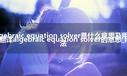 algebraic equation solver是什么意思及用法_翻译algebraic equation solver的意思_用法