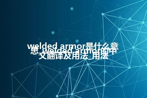 welded armor是什么意思_welded armor的中文翻译及用法_用法
