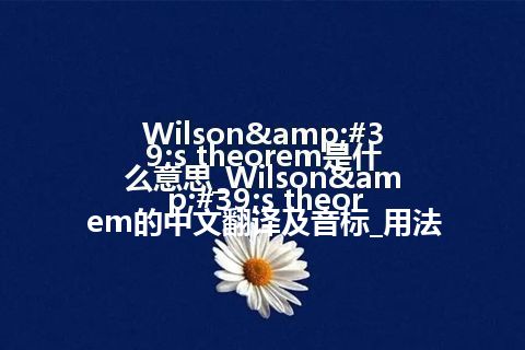 Wilson's theorem是什么意思_Wilson's theorem的中文翻译及音标_用法