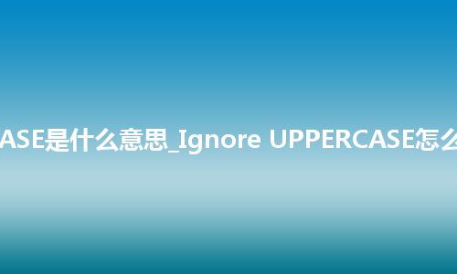 Ignore UPPERCASE是什么意思_Ignore UPPERCASE怎么翻译及发音_用法