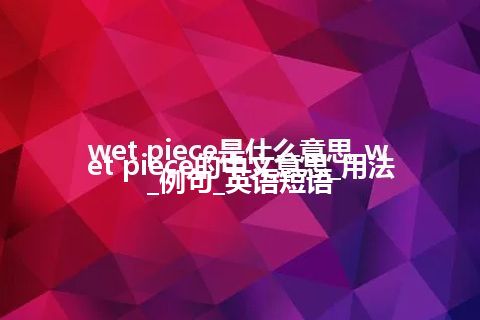 wet piece是什么意思_wet piece的中文意思_用法_例句_英语短语