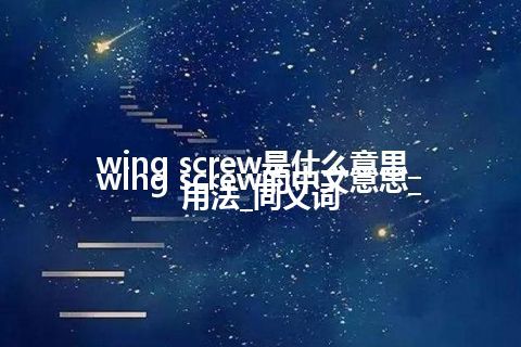 wing screw是什么意思_wing screw的中文意思_用法_同义词