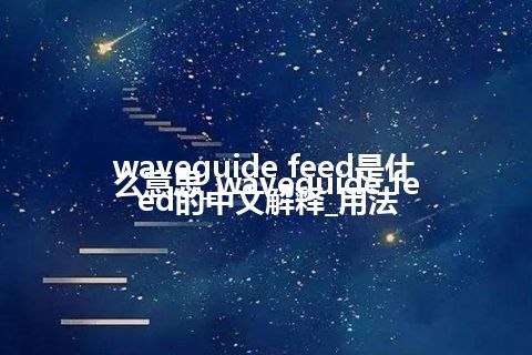 waveguide feed是什么意思_waveguide feed的中文解释_用法
