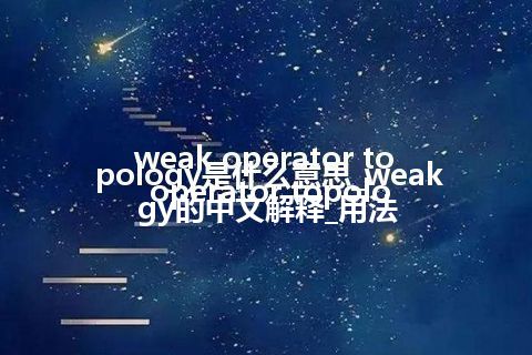 weak operator topology是什么意思_weak operator topology的中文解释_用法