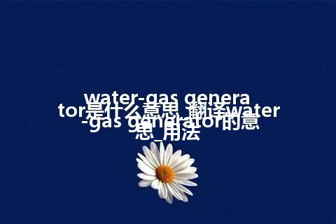 water-gas generator是什么意思_翻译water-gas generator的意思_用法