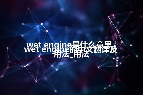wet engine是什么意思_wet engine的中文翻译及用法_用法