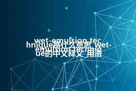 wet-emulsion technique是什么意思_wet-emulsion technique的中文释义_用法