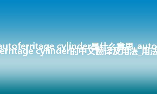 autoferritage cylinder是什么意思_autoferritage cylinder的中文翻译及用法_用法