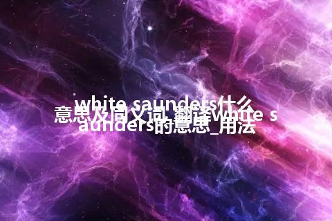 white saunders什么意思及同义词_翻译white saunders的意思_用法