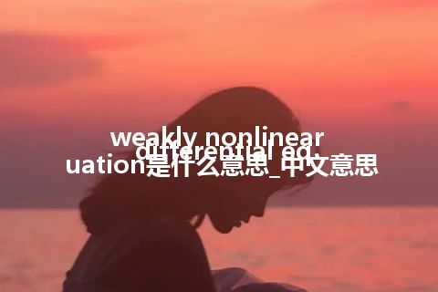 weakly nonlinear differential equation是什么意思_中文意思