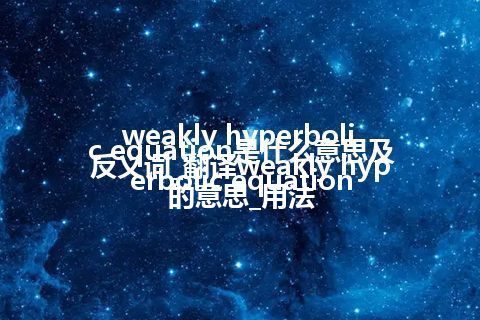 weakly hyperbolic equation是什么意思及反义词_翻译weakly hyperbolic equation的意思_用法