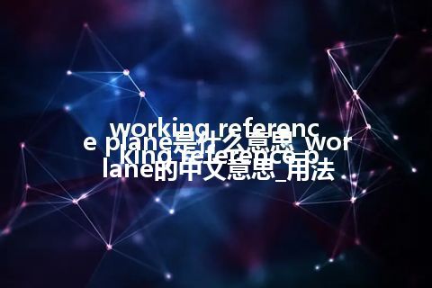 working reference plane是什么意思_working reference plane的中文意思_用法