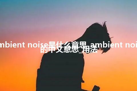 ambient noise是什么意思_ambient noise的中文意思_用法